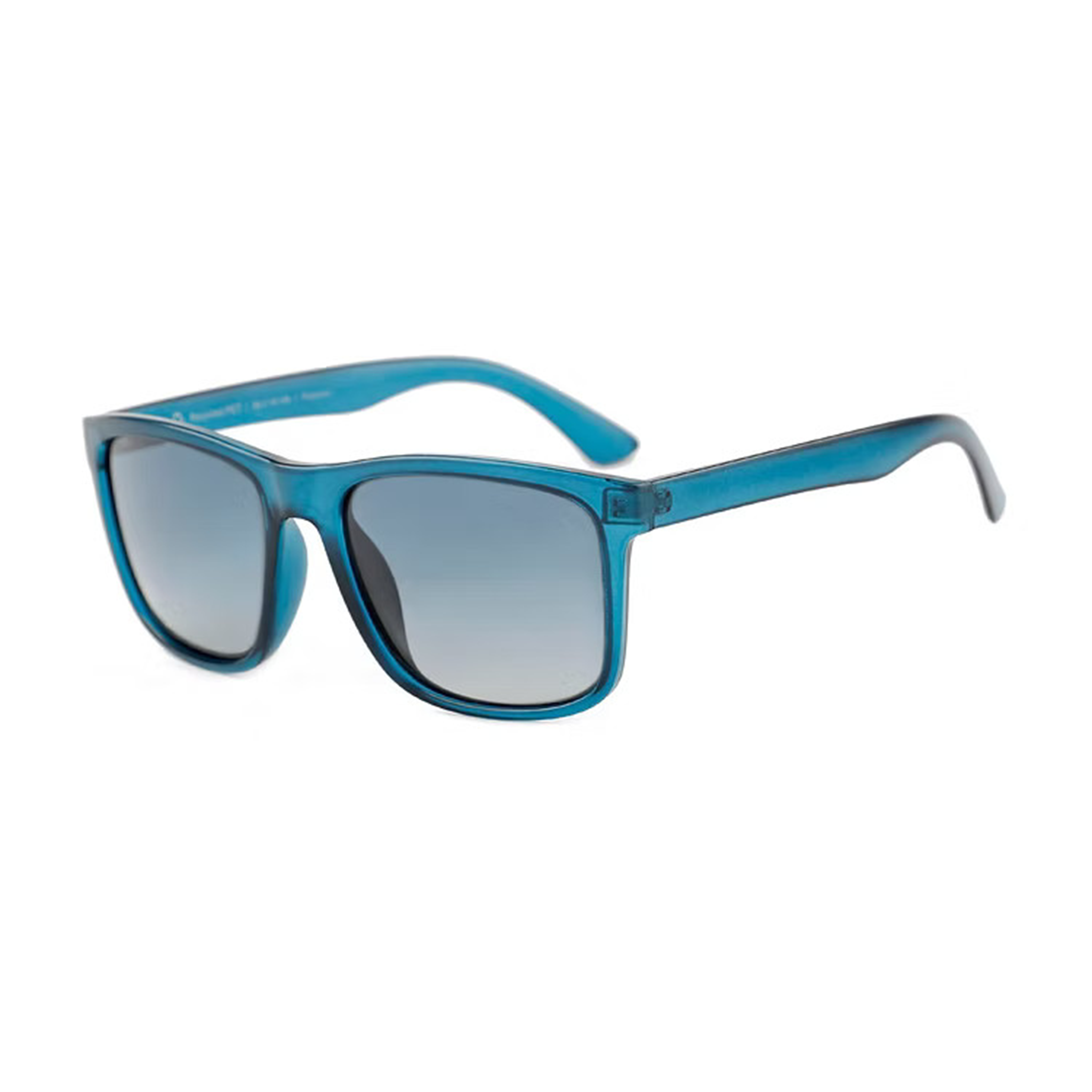 Lentes de sol modelo Bottle Chill en color azul mate con cristales polarizados negros - Camalens PET Reciclado
